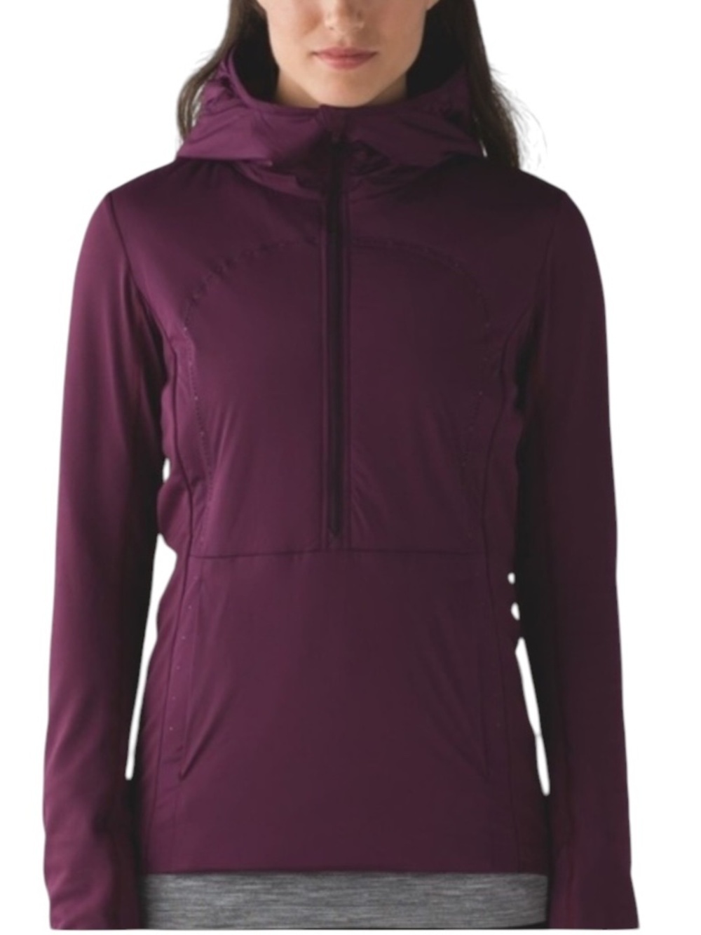 Lululemon Run For Cold Jacket Sz 4 In Plum Purple PrimaLoft Hooded Zip Up